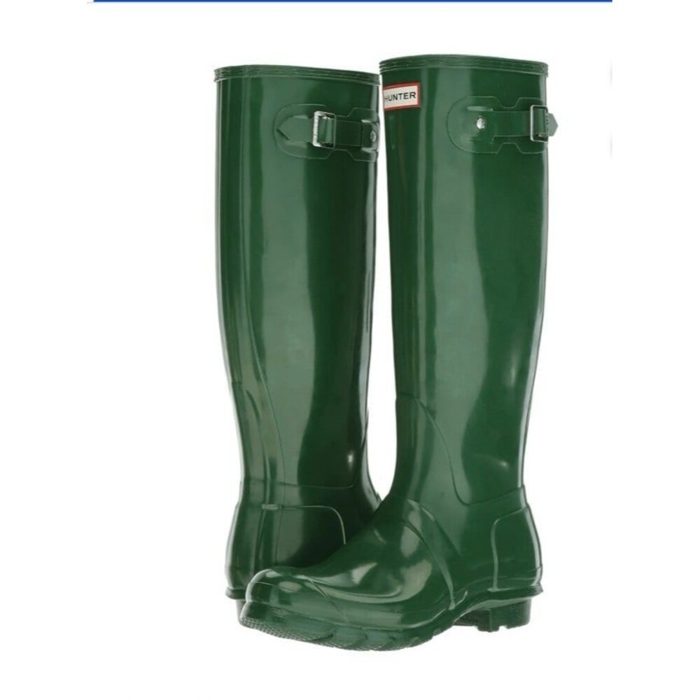 Hunter Original Tall Gloss Rain Boots Dark Green Women’s US 6 EU 37 Like New